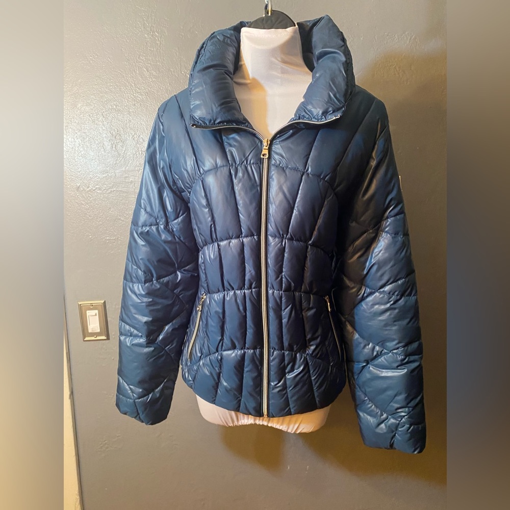 Dark Teal blue GUESS Down alternative Puffy Coat